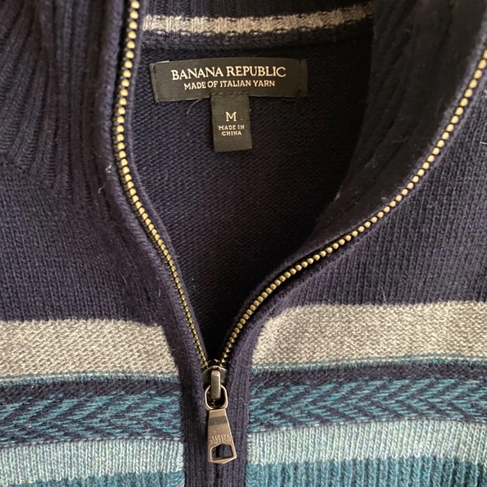 Banana Republic Mens Pullover 1/4 Zip Merino Wool Blend Sweater Collar Size M - Picture 4 of 7